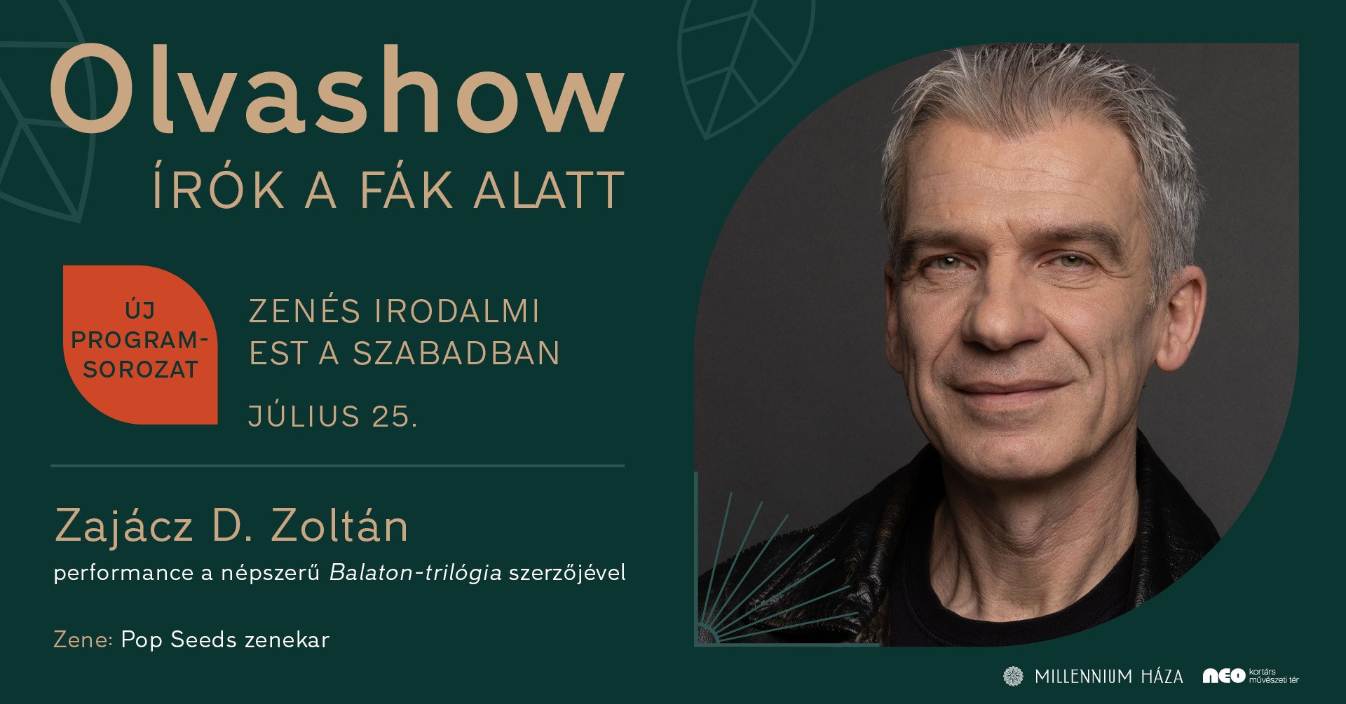 OLVASHOW | Zenés irodalmi performance a népszerű Balaton-trilógia szerzőjével, Zajácz D. Zoltánnal kép