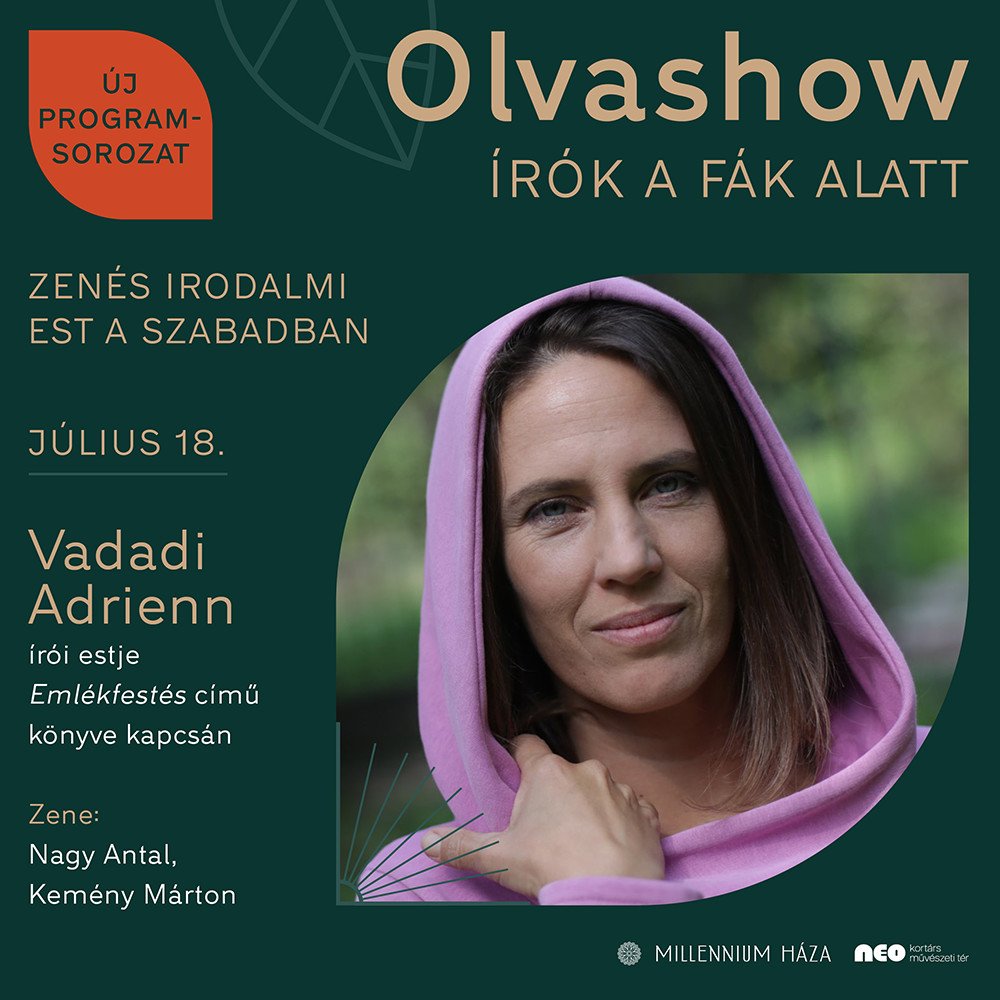 OLVASHOW | Vadadi Adrienn zenés írói estje: Emlékfestés c. könyve alapján kép